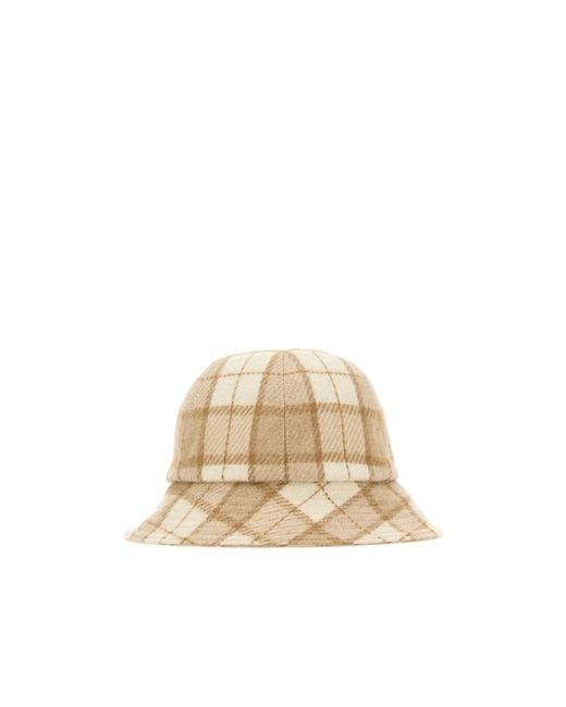 Helen Kaminski Natural Franz Checked Bucket Hat