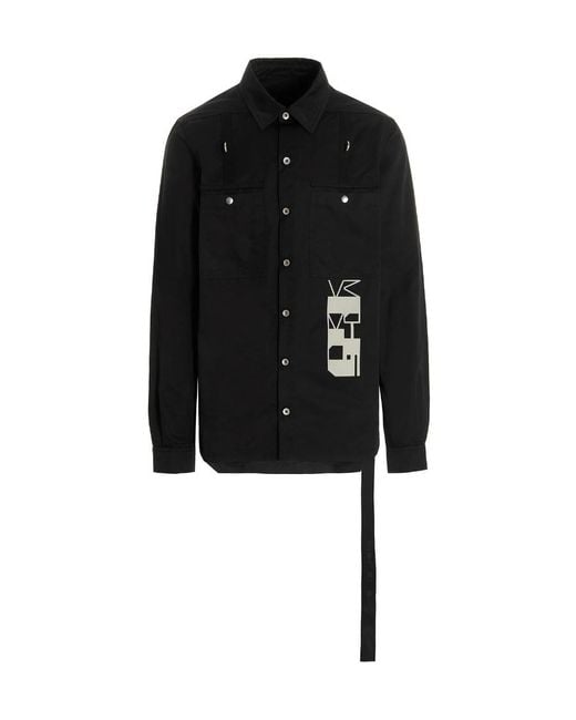 Rick Owens Black Long Sleeve Shirt for men