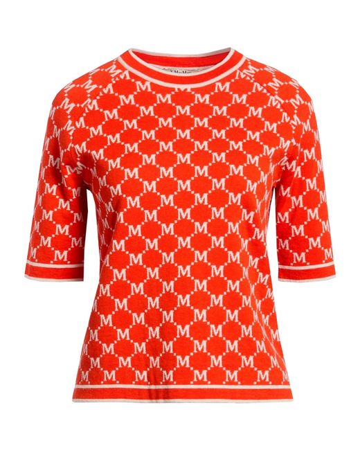 Max Mara Red Lightweight Knitted Short Sleeve Top