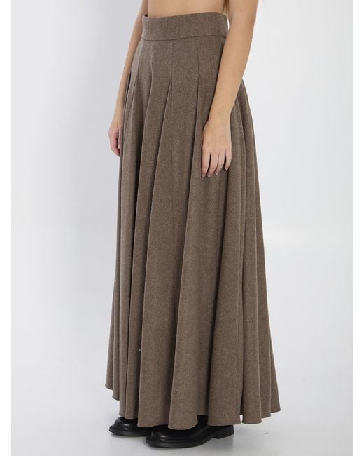 Max Mara Brown Bellico Flared Skirt