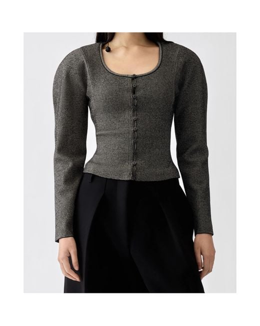 Jacquemus Gray The Sera Scoop Neck Cardigan