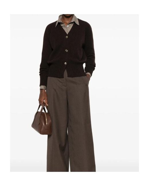 Aragona Black V-Neck Button-Up Cardigan