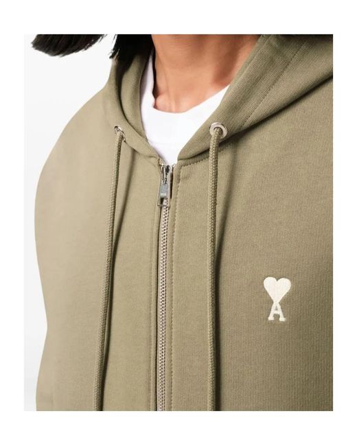AMI Green Zipper Hoodie for men