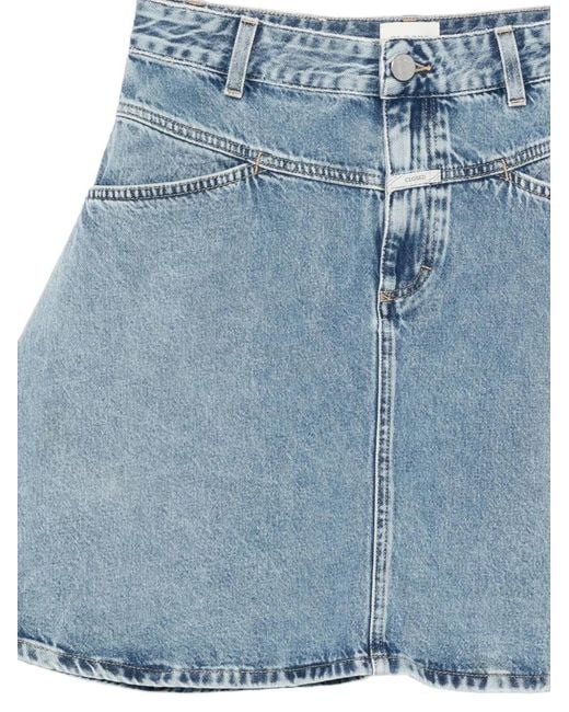 Closed Blue Cotton Short Skirt