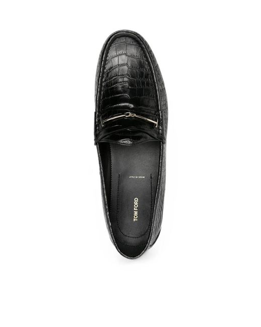 Tom Ford Black Round-Toe Loafers for men