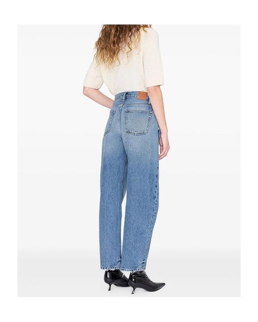Anine Bing Blue Fritz Straight-Leg Jeans