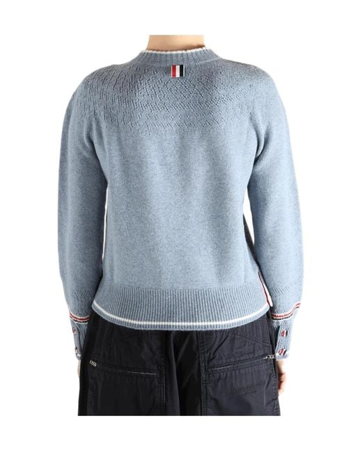 Thom Browne Blue Striped Sweater