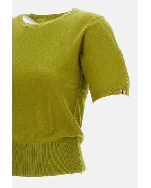 Extreme Cashmere Green Short-Sleeve Knit Top