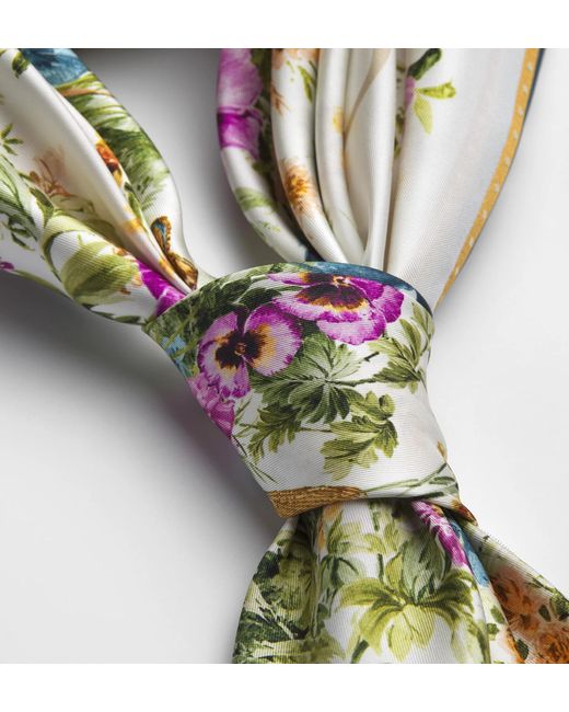 Dior Multicolor Iviera Toile De Jouy Floral Garden 90 Square Scarf