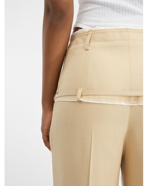 Jacquemus Natural Belted Wide-Leg Pants