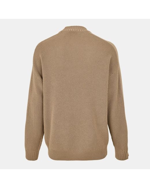 Boss Brown Mock-Neck Knit Sweater for men