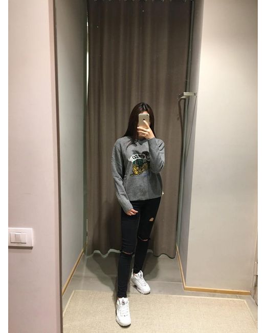 KENZO Gray Inlaid Sweater