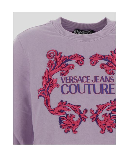 Versace Jeans Purple Long-Sleeved Sweater