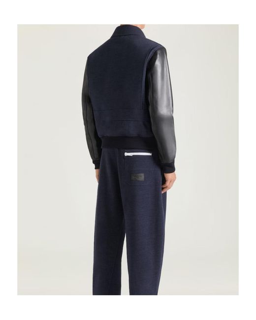 Givenchy Blue Mix Material Aviator Blouson for men