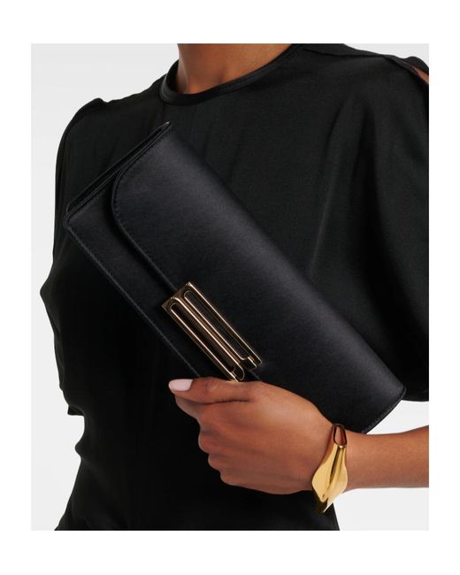 Victoria Beckham Black Dorian East-West Satin Clutch