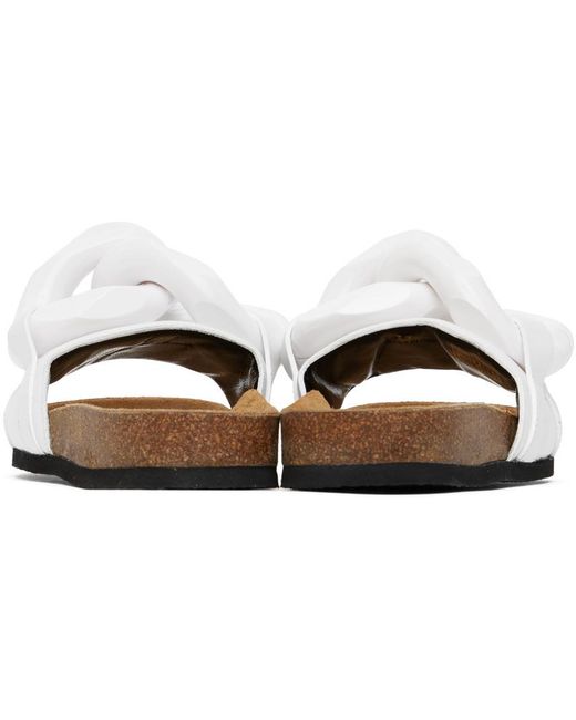 J.W. Anderson White Chain Flat Slippers