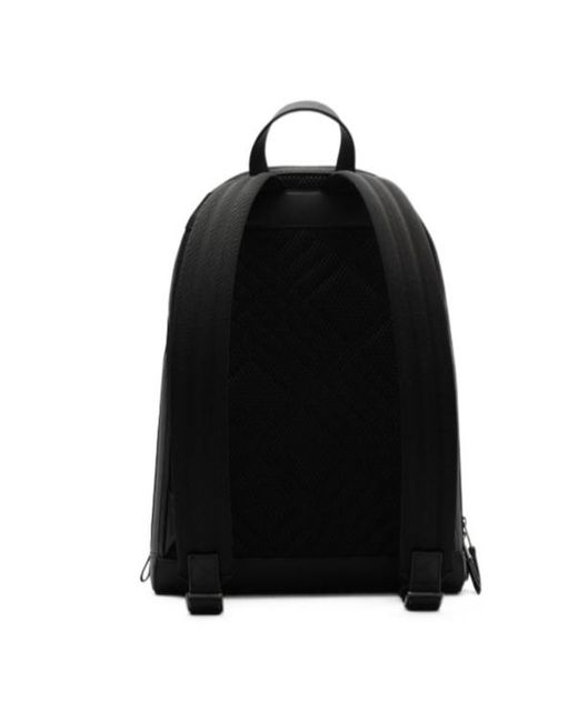 Burberry Black Checked Logo Backpack for men