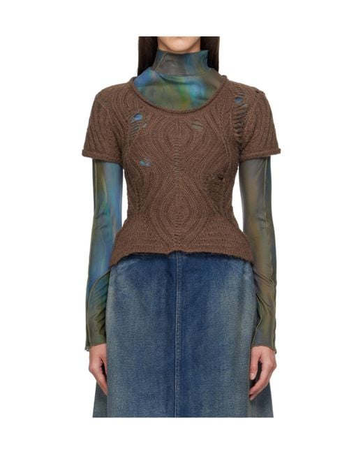 ANDERSSON BELL Blue Cap Sleeve Sweater Layered Tee