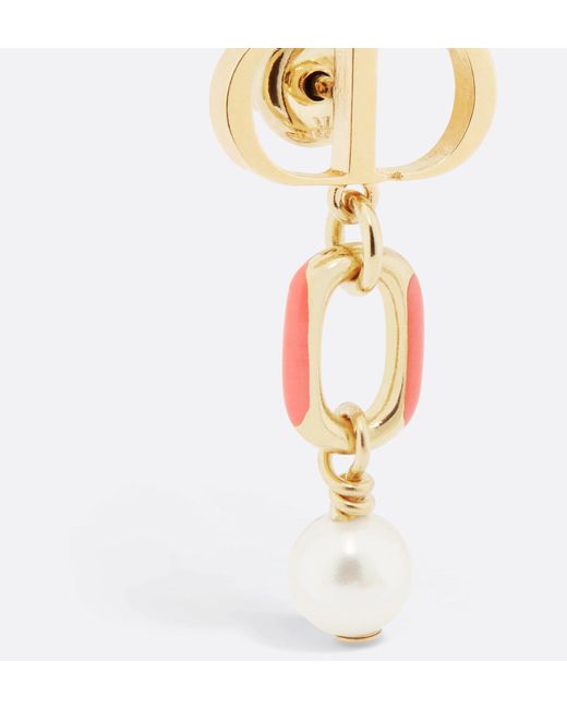 Dior White Iviera Petit Cd Earrings