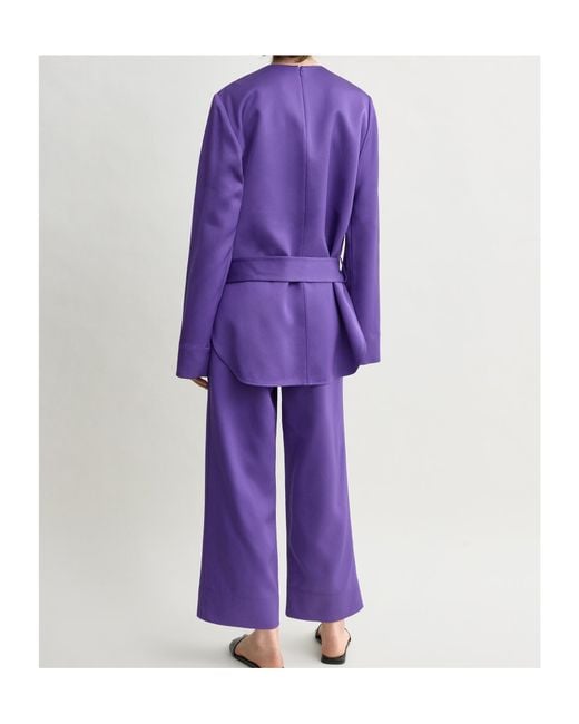 Totême Purple Belted Satin Tunic