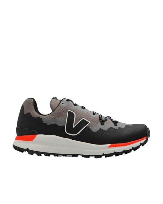Veja Black Logo Sports Shoes for men