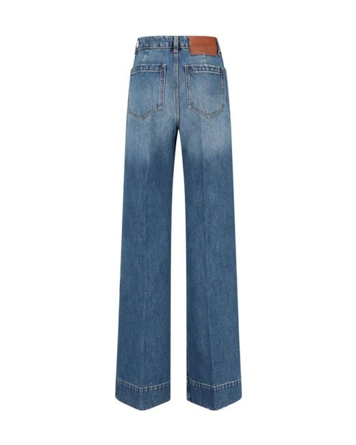 Victoria Beckham Blue Distressed Regular Fit Jeans