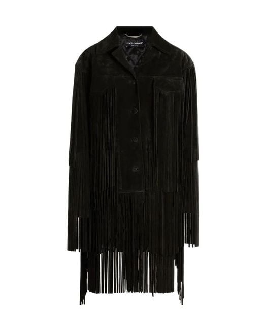 Dolce & Gabbana Black Split Leather Jacket