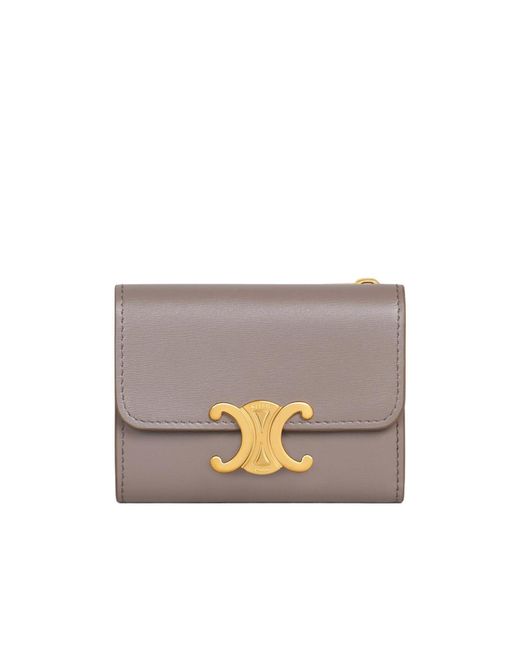 Céline Gray Compact Wallet Triomphe