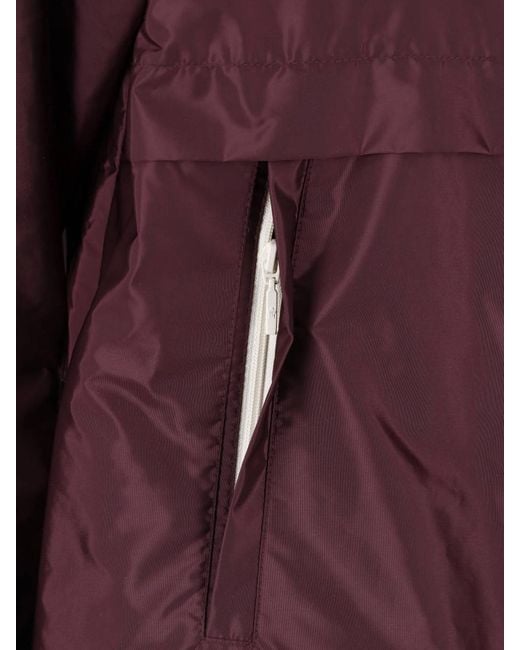 Moncler Red Zip-Up Hooded Jacket
