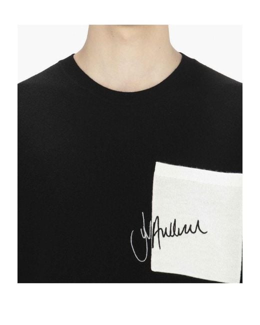 J.W. Anderson Black Jw Anderson Logo Embroidered Knit Jumper for men