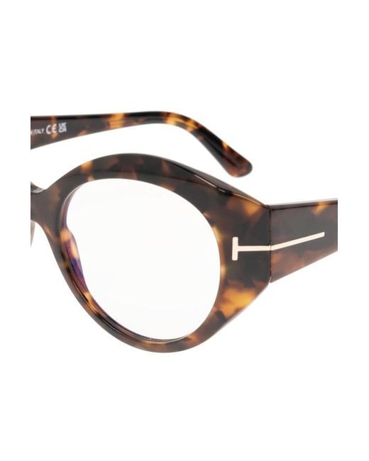 Tom Ford White Eyewear Oval Frame Glasses