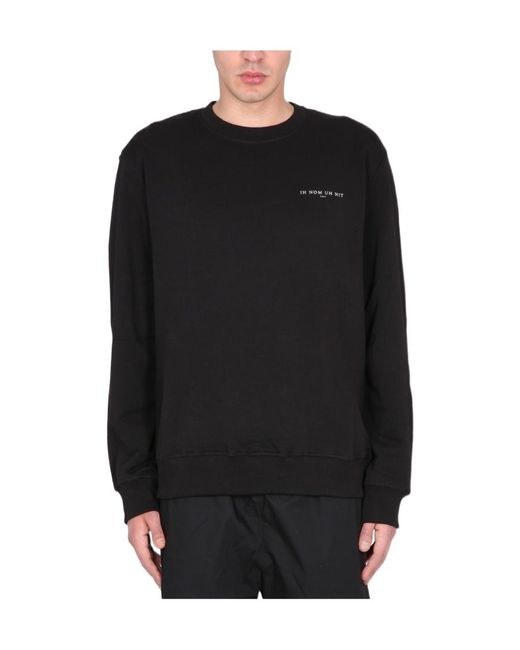 Ih Nom Uh Nit Black Mask-Printed Long-Sleeved Crewneck Sweatshirt for men