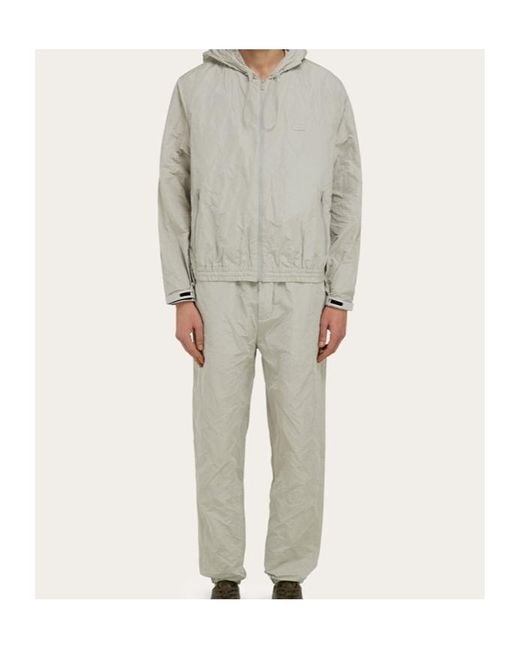 Ferragamo Gray Ferragamo Hooded Windbreaker Jacket for men