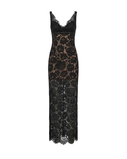 Self-Portrait Black Floral Lace Maxi Dress
