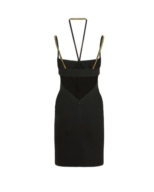 The Attico Black Crystal Crepe Coco Dress