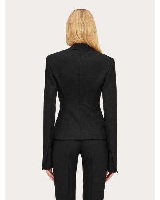 Ferragamo Black Ferragamo Cut-Out Detailed Blazer