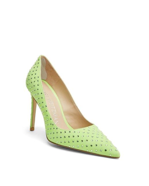 Stuart Weitzman Green Swarovski Crystal-Embellished Pumps