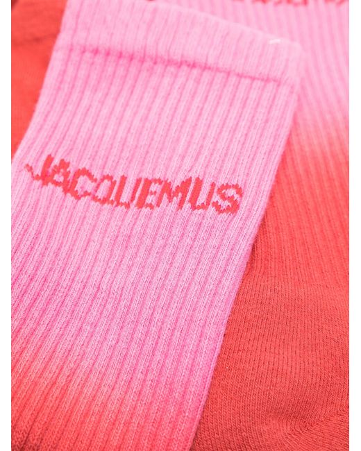 Jacquemus Red Les Chaussettes Moisson Gradient Knitted Socks