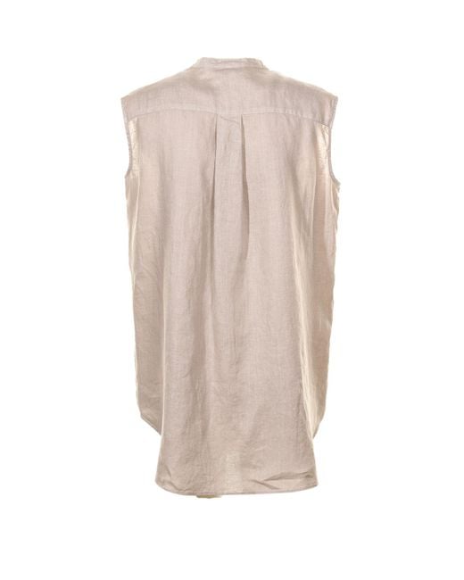 Aspesi Natural Buttoned-Up Sleeveless Top