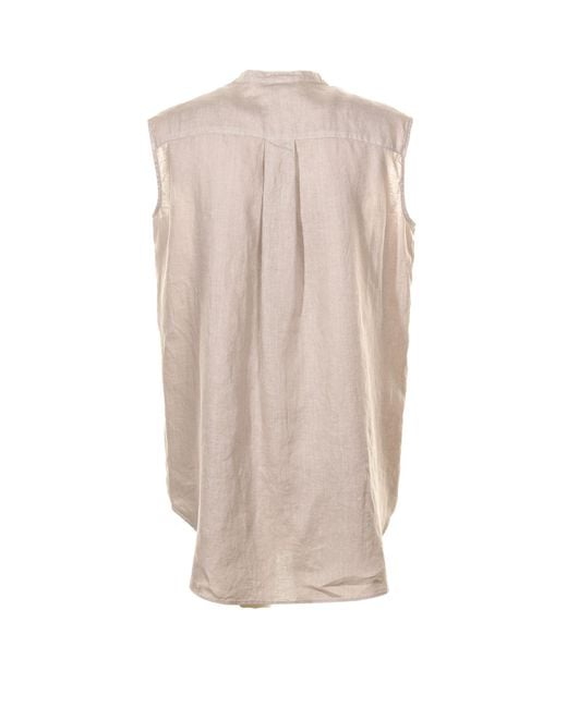Aspesi Natural Buttoned-Up Sleeveless Top