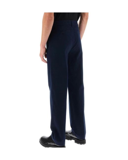AMI Blue Alexandre Mattiussi Straight-Leg Trousers for men