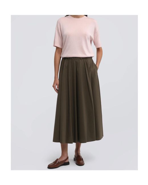 Aspesi Green Stretch Poplin Skirt