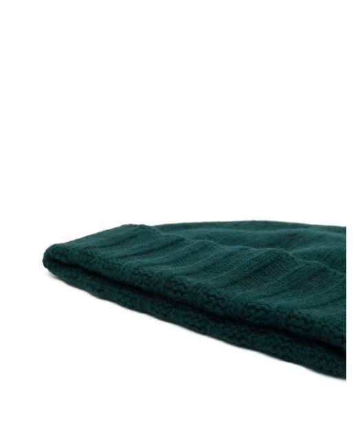 Drumohr Green Turn-Up Cashmere Beanie for men