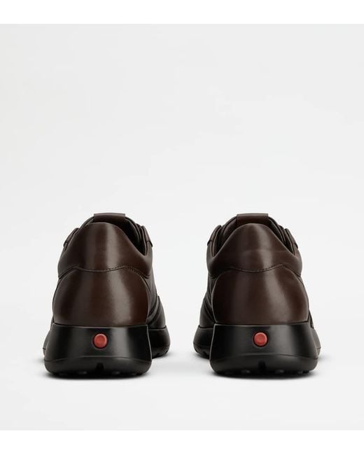 Tod's Brown Leather Lace-Up Sneakers for men
