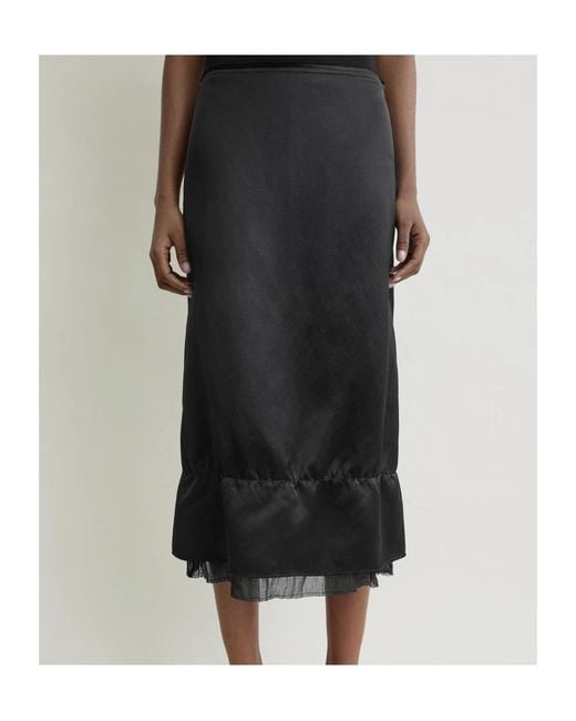 Totême  Black Totême Layered Satin Skirt