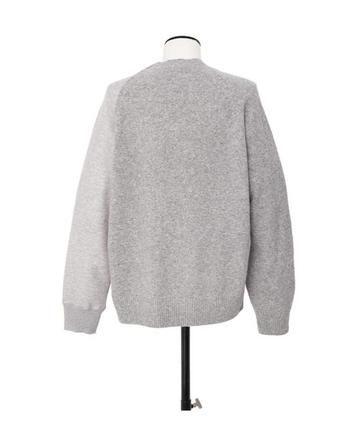Sacai Wool Knit X Sponge Sweat Pullover in Gray for Men | Lyst