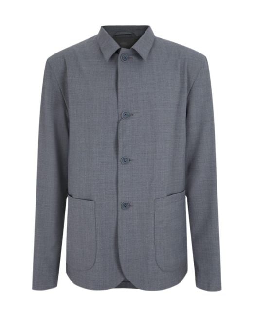 Herno Blue Shirt-Style Casual Jacket for men