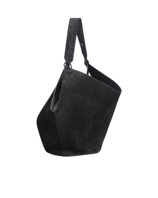 Khaite Black Lotus Medium Suede Tote