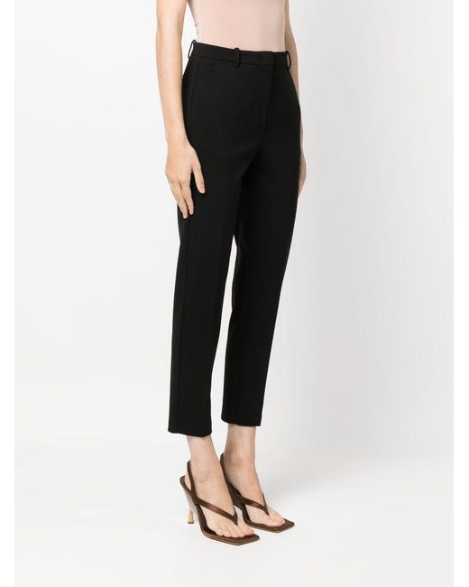 Pinko Black High Waist Tapered Leg Trousers