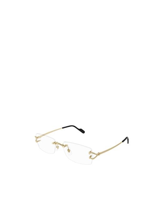 Cartier Natural Rectangle Frame Glasses for men